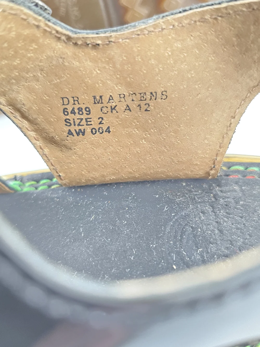 Vintage Dr. Martens 6489 Black Sandals – Made in England – UK2, US 3 Kids